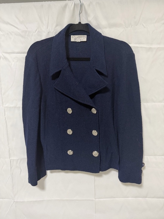 St. John Jackets & Blazers - St. John Navy Double-Breasted Blazer with Decorative gold Buttons